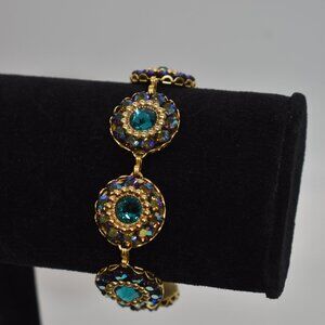 Clara Beau Multicolor Swarovski Crystal Gold Bracelet